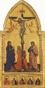 Nardo di Cione, Crucifixion Scene with Mourners SS.Jerome,James the Lesser,Paul,James the Greater,and Peter Martyr